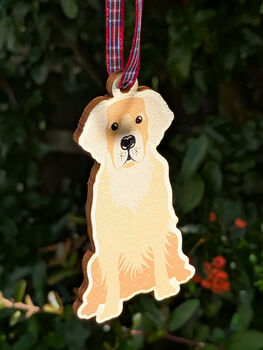 Golden Retriever Hanging Wooden Christmas Decoration, 5 of 5