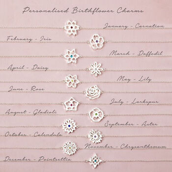 Personalised Birth Flower Bracelet, 7 of 12