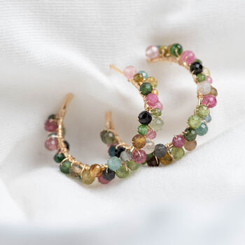 Multicoloured Tourmaline Hoops, 6 of 10