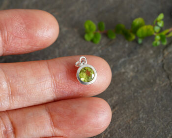 Peridot Pendant In Solid Sterling Silver, 3 of 4