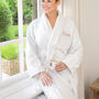 Personalised Lightweight Spa Cotton Bathrobe – Front And Back Embroidery, thumbnail 9 of 9