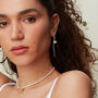 Sterling Silver Chain And Pearl Drop Earrings, thumbnail 3 of 5