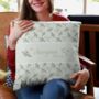 Personalised Green Woodland Christmas Cushion, thumbnail 1 of 7