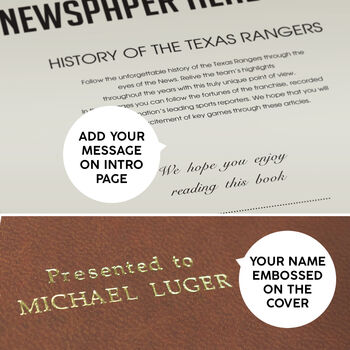 Texas Rangers Personalised Gift Newspaper Book, 8 of 12