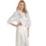 British Made Ivory Bridal Long Satin Dressing Gown With Lace Detail Ladies Size 8 To 28 UK, thumbnail 5 of 5