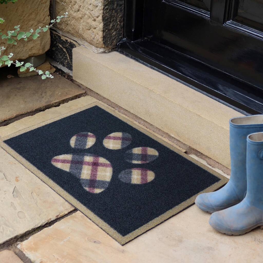 Hug Rug Outdoor Tartan Paw Door Mat 50 X75cm, 1 of 3