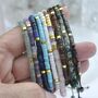 Gemstone Boho Beaded Adjustable Friendship Bracelet, thumbnail 1 of 9
