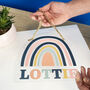 Muted Rainbow Hanging Room Sign, thumbnail 3 of 7