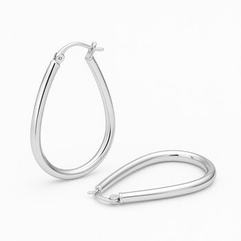 Sterling Silver Teardrop Hoop Earrings – 28mm, 5 of 6