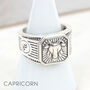 Mens Personalised Sterling Silver Zodiac Ring, thumbnail 5 of 12