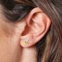 Sterling Silver Colourful Bee Stud Earrings, thumbnail 3 of 5
