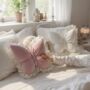 Velvet And Lace Butterfly Cushion, thumbnail 3 of 10