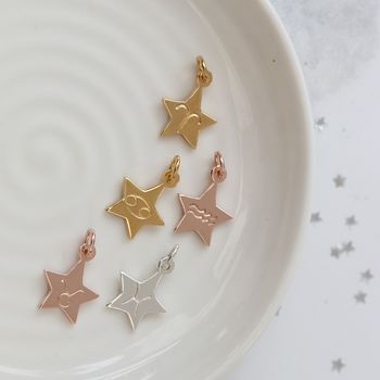 Zodiac Star Charm In Silver,Rose Gold Or Gold Vermeil, 2 of 7