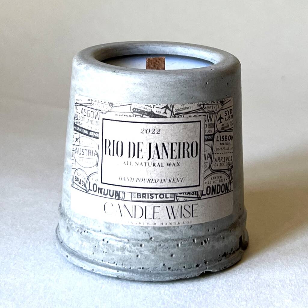 Mini Concrete Vessel Scented Candle Rio De Janeiro By Candle Wise