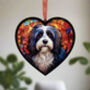 Tibetan Terrier Stained Glass Effect Heart Suncatcher, thumbnail 2 of 5