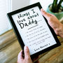 Personalised Things We Love About Dad Or Daddy Print, thumbnail 1 of 4