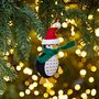 Felt Penguin In Santa Hat Christmas Decoration, thumbnail 3 of 3