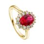 Cate Lab Grown Diamond And Created Ruby Ring, thumbnail 2 of 6