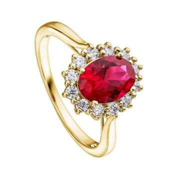 Cate Lab Grown Diamond And Created Ruby Ring, 2 of 6