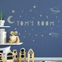 Personalised Space And Stars Wall Sticker For Bedroom, thumbnail 1 of 4