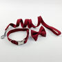 Luxury Cranberry Herringbone Dog Collar, thumbnail 6 of 11