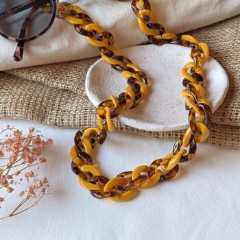 Mustard And Tortoise Shell Chunky Acrylic Glasses Chain, 2 of 6