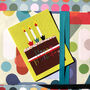 Mini Green Happy Birthday Cake Card, thumbnail 3 of 5