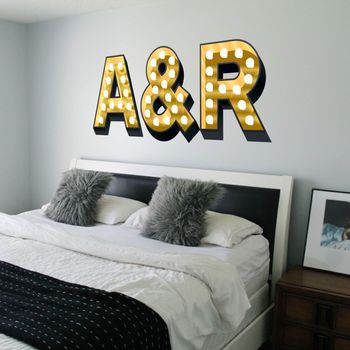Personalised Initials Light Up Effect Wall Sticker, 2 of 2