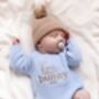 Little Bunny First Easter Personalised New Baby Romper Three Colours Available, thumbnail 4 of 12