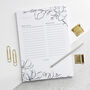 Simple Floral To Do List A5 Desk Pad, thumbnail 1 of 4