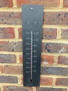 Garden Slate Thermometer 45cm Outdoor Temperature Gauge Wall Mounted, 5 of 5