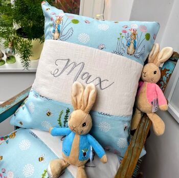 Peter Rabbit© Name And Date Cushion, 2 of 8