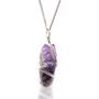 Silver Plated Raw Amethyst Pendant Necklace, thumbnail 1 of 2
