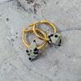 'The Octahedron' Dalmatian Jasper Gold Plated Earrings, thumbnail 1 of 5