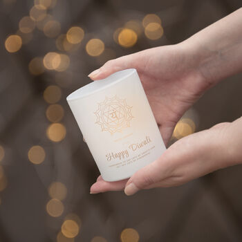 Personalised Diwali Heart Chakra Candle Holder, 3 of 3