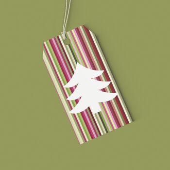 Luxury Striped Christmas Tree Gift Wrapping Paper, Superior Thickness, 3 of 9