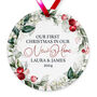 Personalised First Christmas In Our New Home Floral Ceramic Decoration, thumbnail 2 of 2