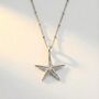 Dainty Silver Starfish Necklace, thumbnail 1 of 5