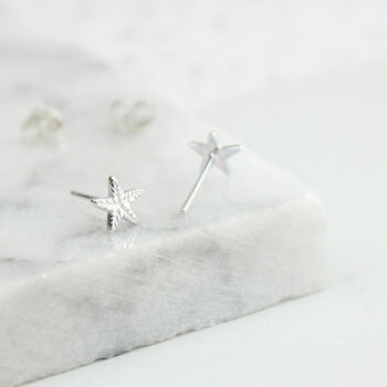 Starfish Solid Silver Stud Earrings, 4 of 6