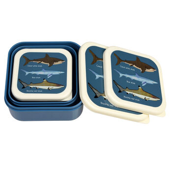 Set Of Three Shark Theme Snack Boxes, 2 of 9