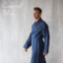 Men’s Linen Dressing Gown | Spa Robe, thumbnail 4 of 12