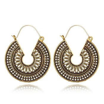 Gold Plated Round Filigree Gypsy Earrings, 5 of 10