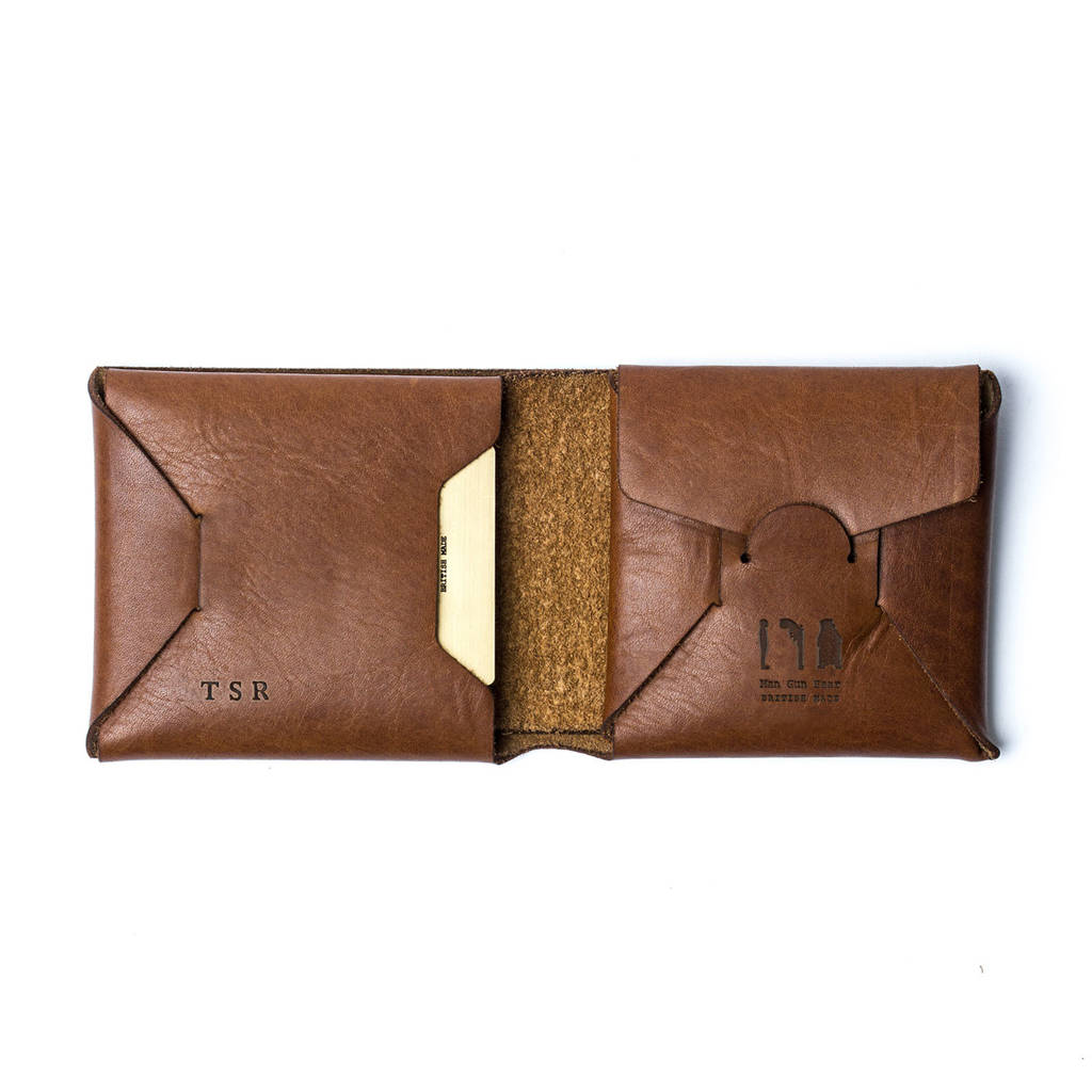 personalised origami leather wallet with coin purse by man gun bear | www.semadata.org