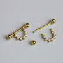 Sterling Silver Crystal Spike Cuff Stud Earrings, thumbnail 4 of 5