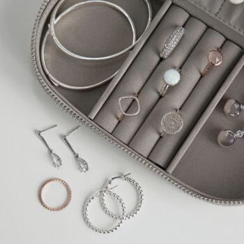 Italian Leather Oval Jewellery Box, 5 of 10