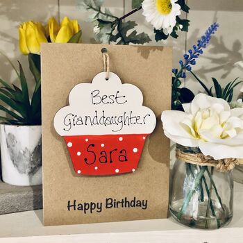 Personalised Granddaughter Birthday Card Cake Keepsake, 2 of 3