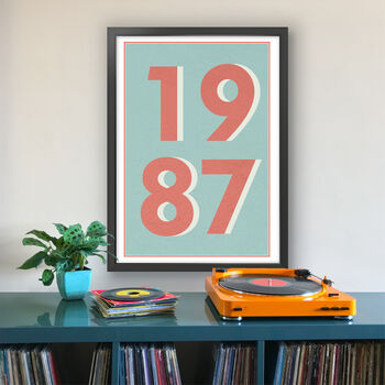 1987 Personalised Year Typography Print, 3 of 11