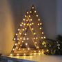 Set Of Three Lit Wooden Christmas Trees, thumbnail 2 of 5