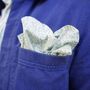 Dancys Mens Pale Blue Paisley Print Pocket Square, thumbnail 1 of 9