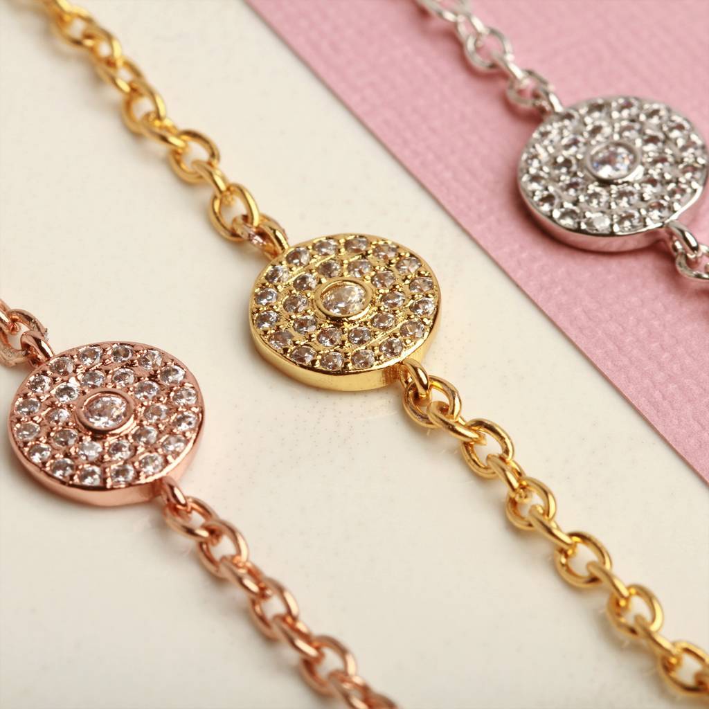 pave rose gold plated bracelet bridesmaid gift by lhg designs ...